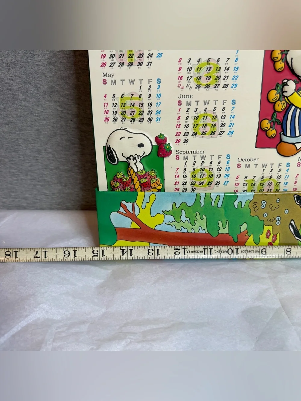 Vintage 1997 Peanuts Snoopy Poster At A Glance Calendar Woodstock Strawberry